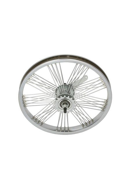 16 Fan Steel Coaster Wheel 72 Spoke 14g UCP 3/8 Axle Single Wall Chrome.